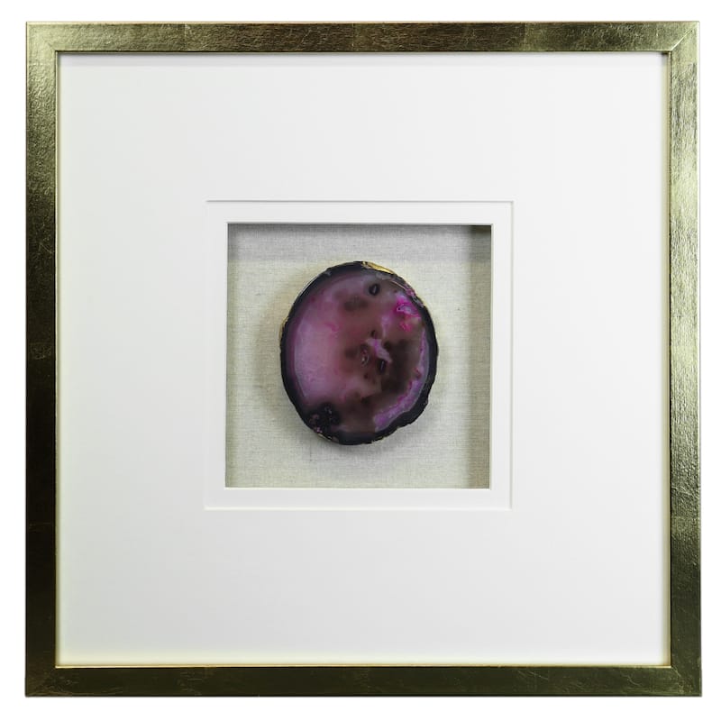 HUJI Agate Shadow Box Wall Decor - Purple