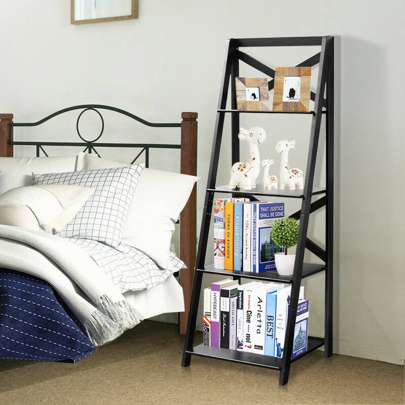 Costway 1PC/2PCS Ladder Shelf 4-Tier Bookshelf Bookcase Storage