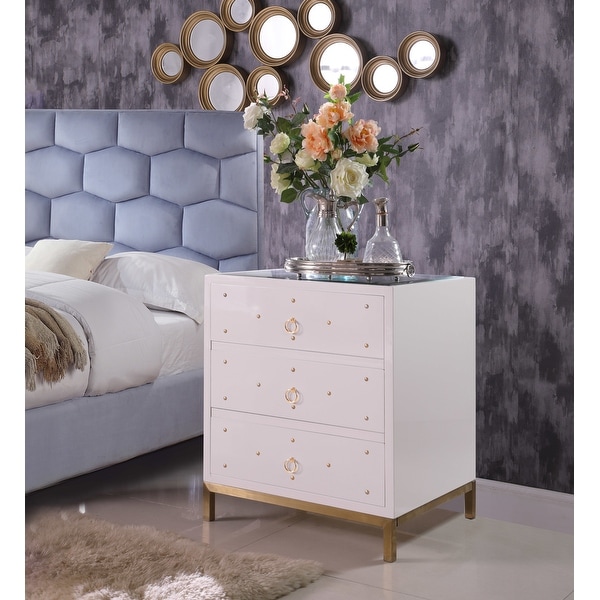 Chic Home Arezzo Mirrored 3-drawer Self-closing Nightstand. Opens flyout.
