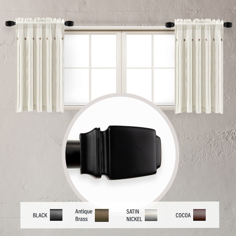 InStyleDesign Urpi 5/8 inch dia. Side Curtain Rod 12-20 inch long (Set of 2) - Black