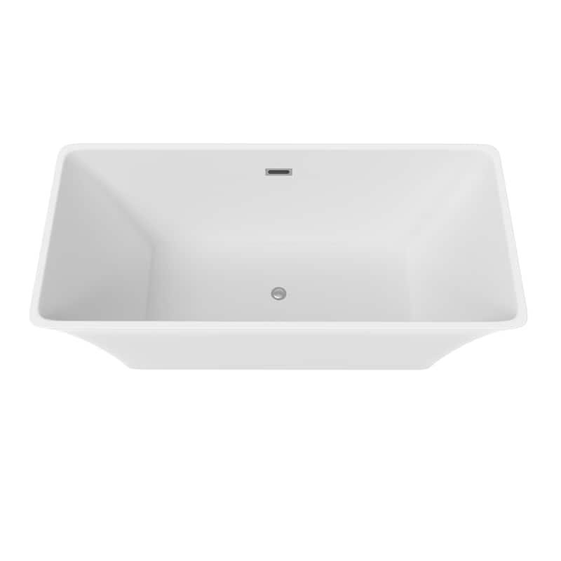 67 in. Freestanding Soaking Tub Acrylic Bathtub with Centered Drain in White