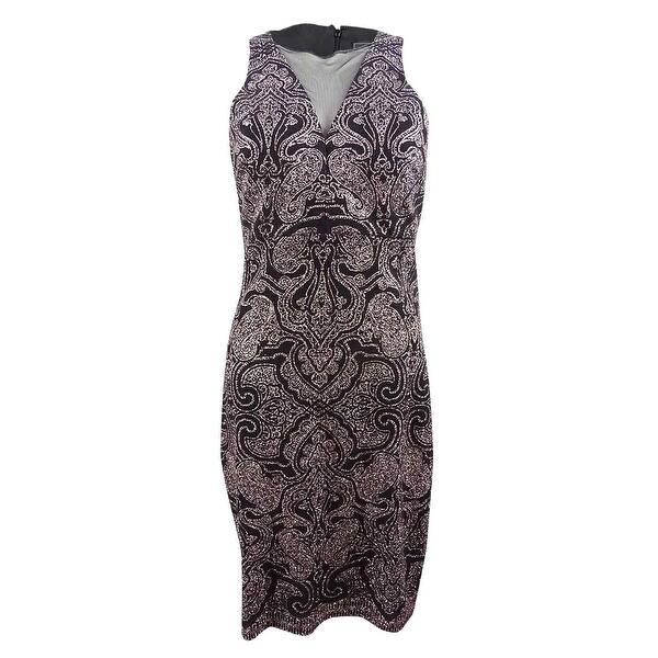 Shop Nightway Women S Glitter Sheath Dress Black Rose Gold