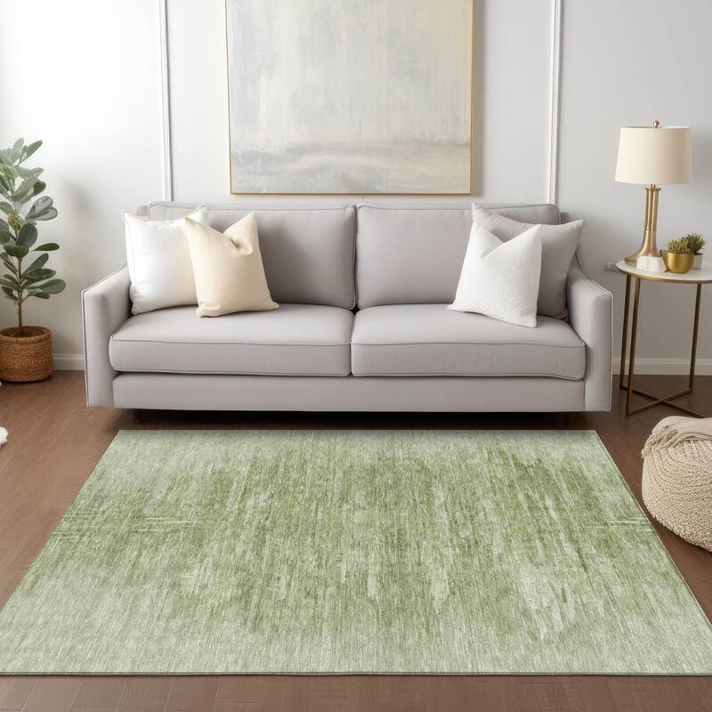 Machine Washable Indoor/ Outdoor Chantille Solid Ombre Rug