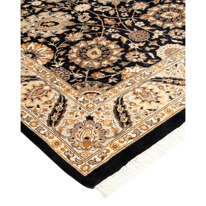 Overton Handknotted Wool Traditional Oriental Black Runner