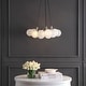 preview thumbnail 4 of 8, JONATHAN Y Rhys 24" 3-Light Mid-Century Glam Frosted Glass Orb LED Chandelier, White/Brushed Nickel