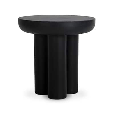 Aurelle Home Rotan Modern Concrete Round Side Table