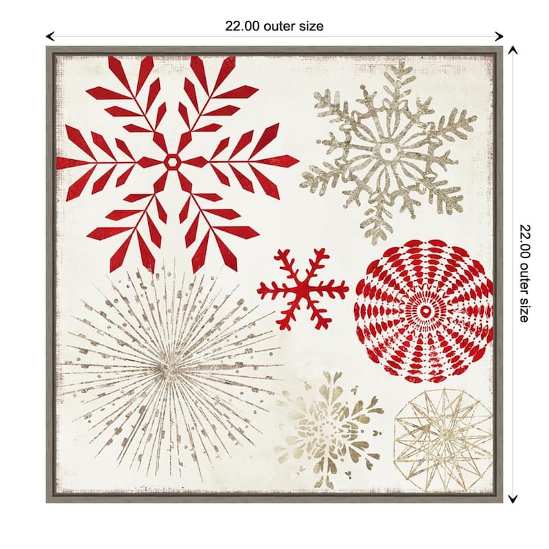 Christmas Snowflakes I by PI Studio Framed Canvas Wall Art