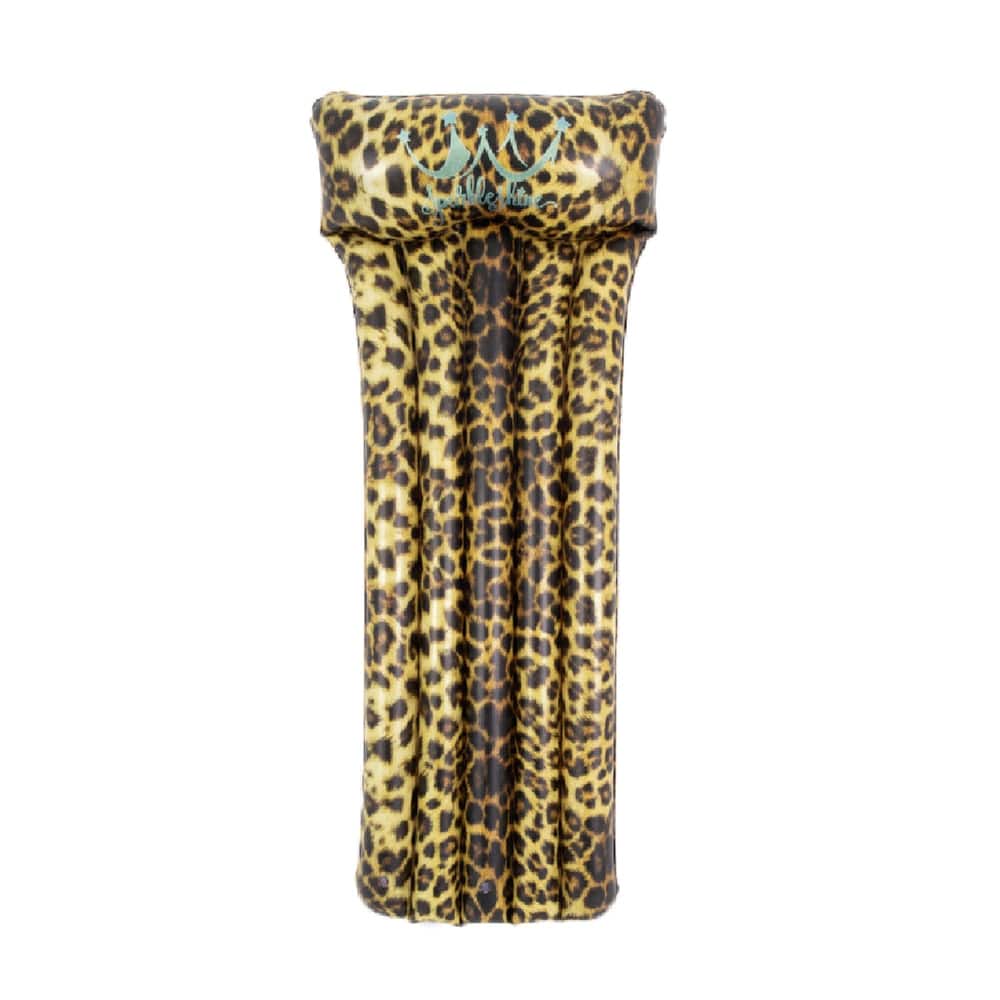 66.5" Inflatable Leopard Print Pool Mattress Float with Built In Pillow