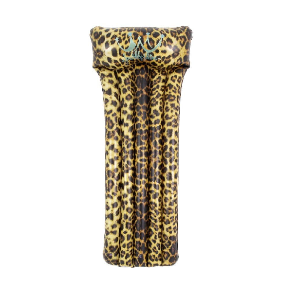 66.5" Inflatable Leopard Print Pool Mattress Float with Built In Pillow