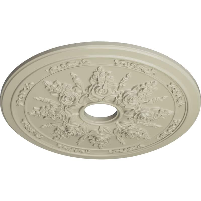 23 5/8"OD x 4"ID x 1 1/2"P Rose and Ribbon Ceiling Medallion
