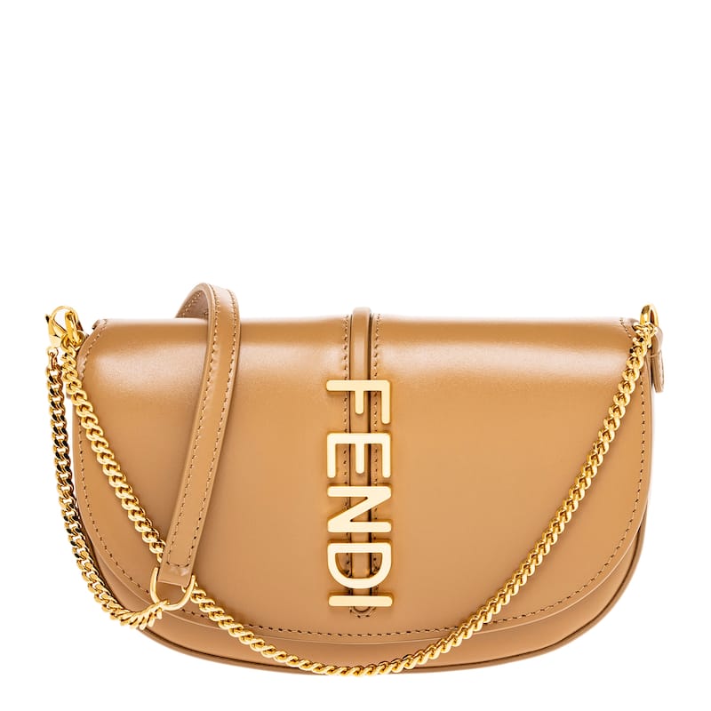 Fendi Fendigraphy Wallet on Chain - Tan