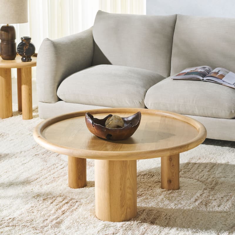 SAFAVIEH Couture Madelynn Round Wood Coffee Table - 35"W x 35"D x 15"H