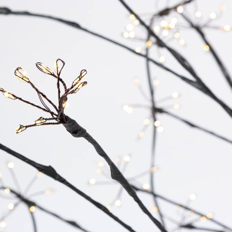 4 Foot Electric Lighted Black PVC Wrapped Micro LED Tree