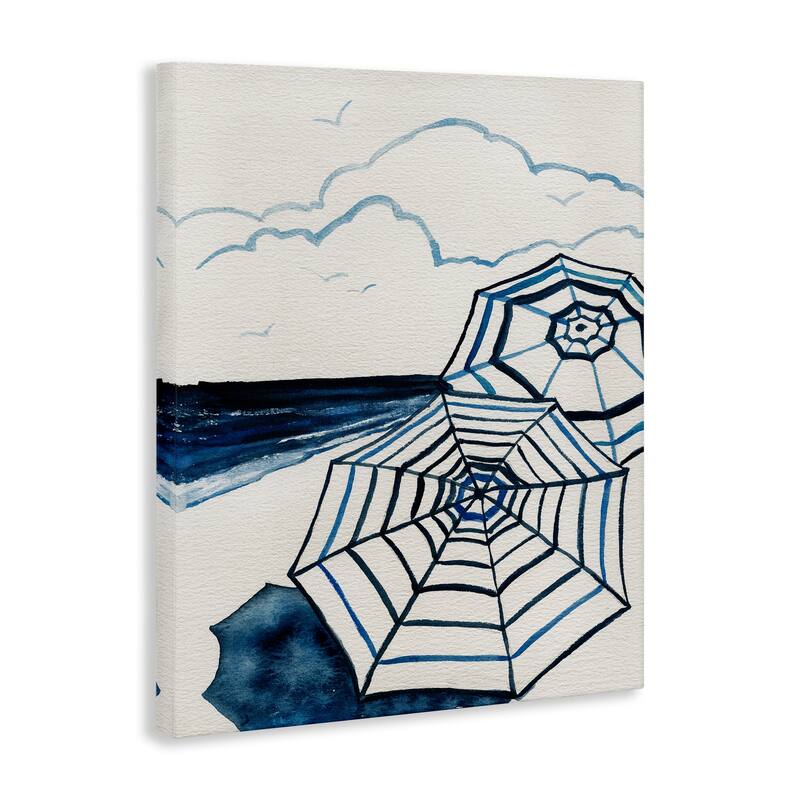Stupell Umbrellas on Minimal Beach Canvas Wall Art Design By Carol Robinson