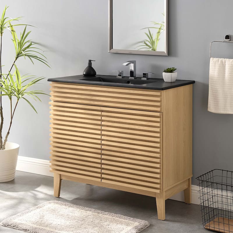 Render 36" Bathroom Vanity - Oak Black