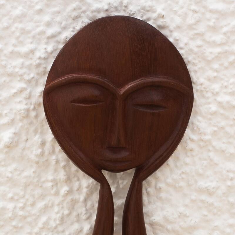 Novica Handmade Hear My Voice Mahogany Wood Wall Art