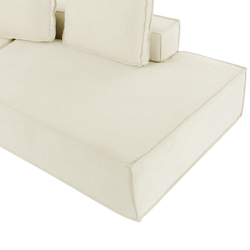 125" Stylish 4-Seater Chaise Lounge Sofa, Modern Indoor Sleeper for Cozy Living Room Relaxation