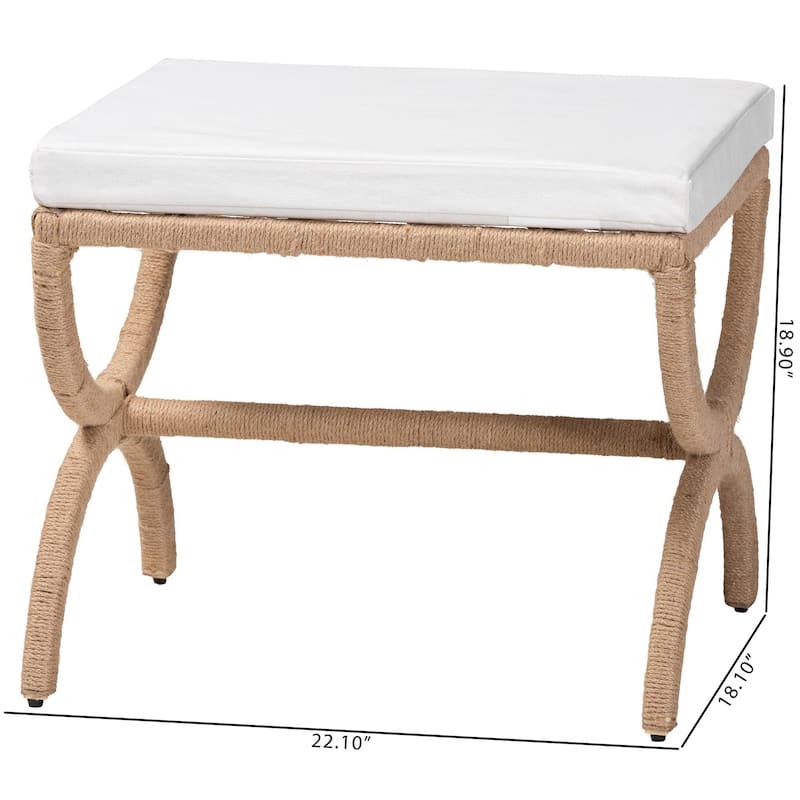 Maliyah Japandi Natural Jute Ottoman