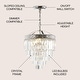preview thumbnail 10 of 48, Gaines Crystal LED Chandelier, Polished Nickel/Clear by JONATHAN Y