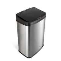 POLISHED STAINLESS STEEL SILVER WASTEBASKET TRASH CAN 10 TALL 8.5 WIDE -  NICE! - mundoestudiante