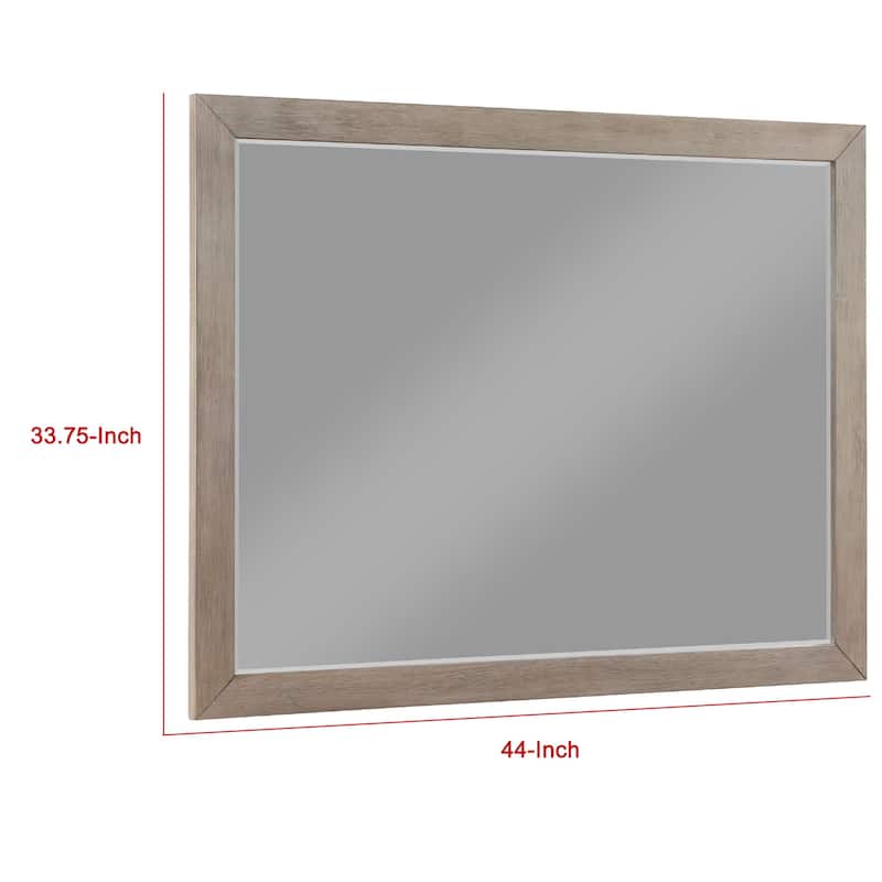 Keno Dresser Mirror, Sturdy Barley Brown Wood Frame, 33 Inch - Barley Brown