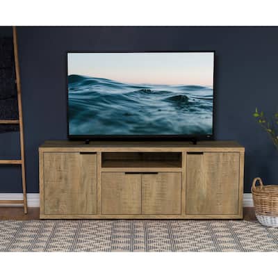 4 Doors and 1 Shelf Wooden TV Stand in Mango