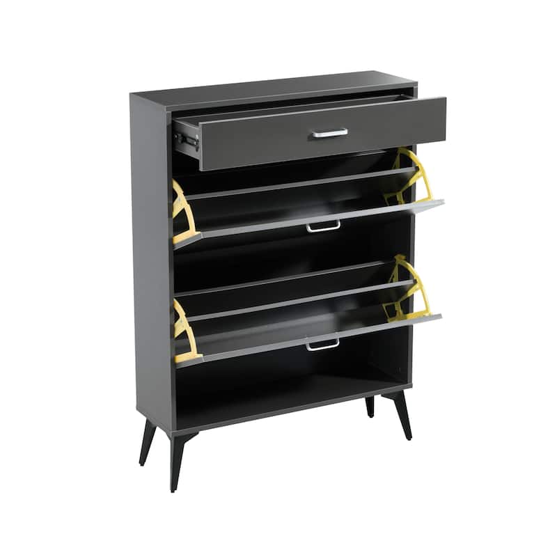 Shoe Cabinet with Metal Legs