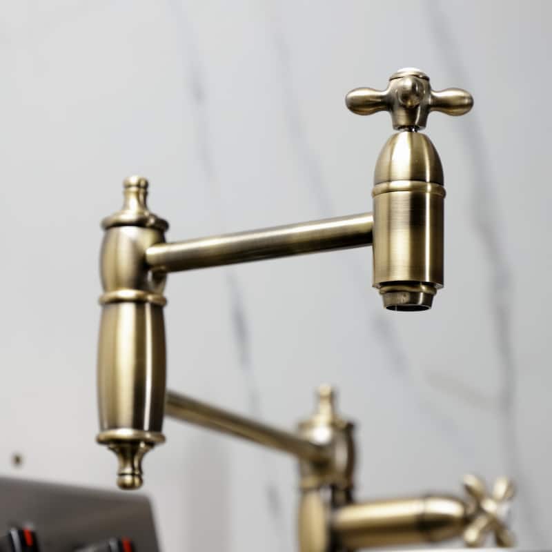 Kingston Brass Restoration Two-Handle 1-Hole Deck Mount Pot Filler Faucet