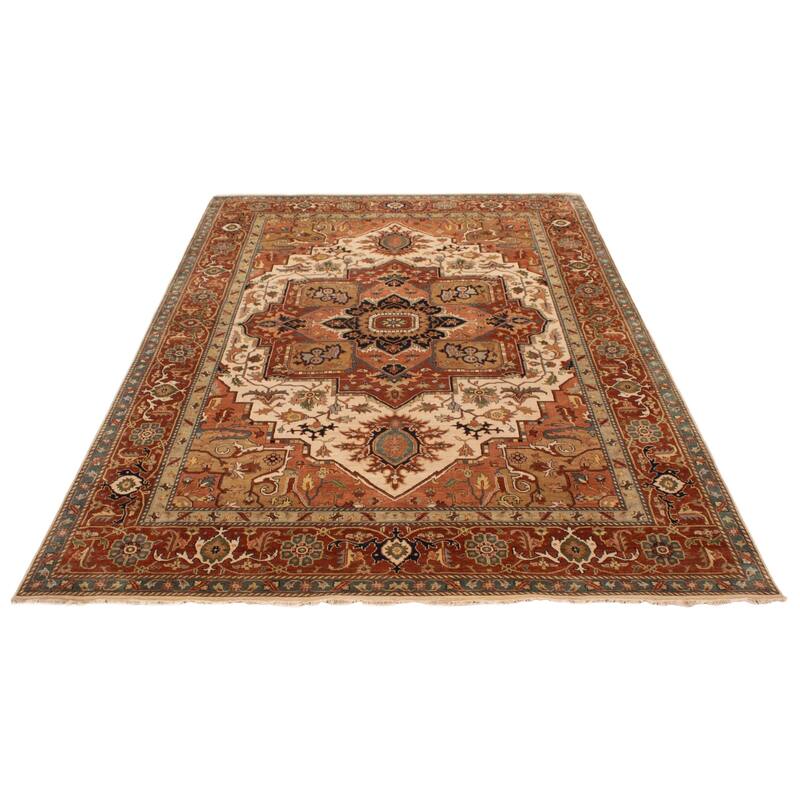 ECARPETGALLERY Hand-knotted Jules Sultane Ivory Wool Rug - 9'3 x 13'4