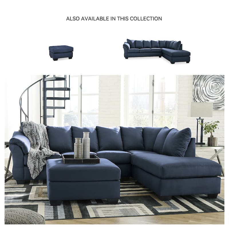 Darcy Contemporary Blue Ottoman