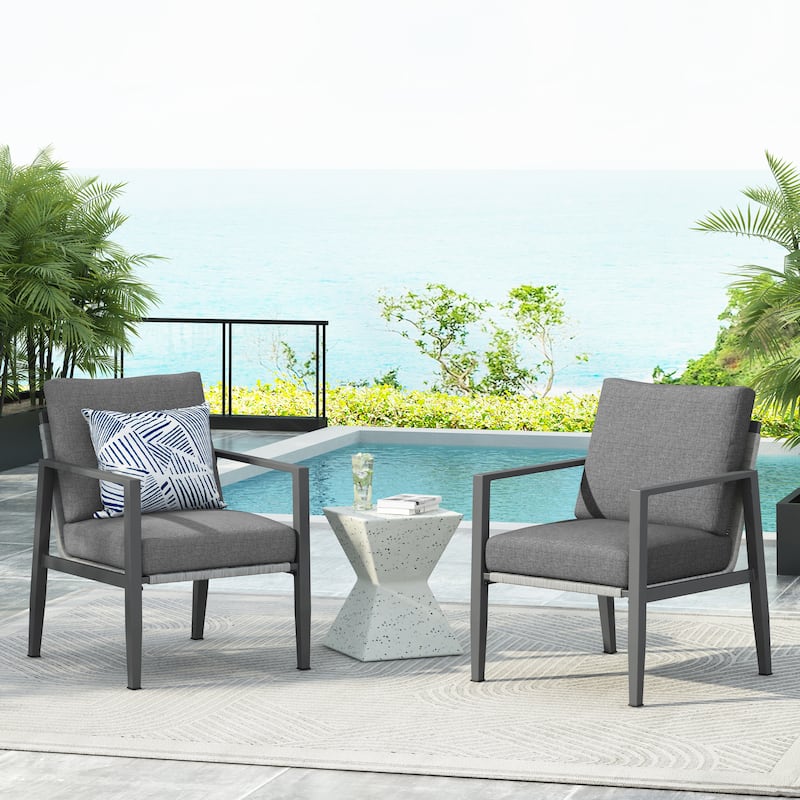Christopher Knight Home Contemporary Comfort Lounge Chair Set of 2 - Grey
