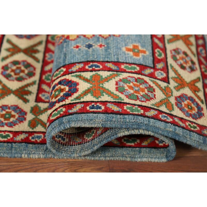 Blue Kazak Accent Rug Handmade Wool Carpet - 2'1" x 3'1"