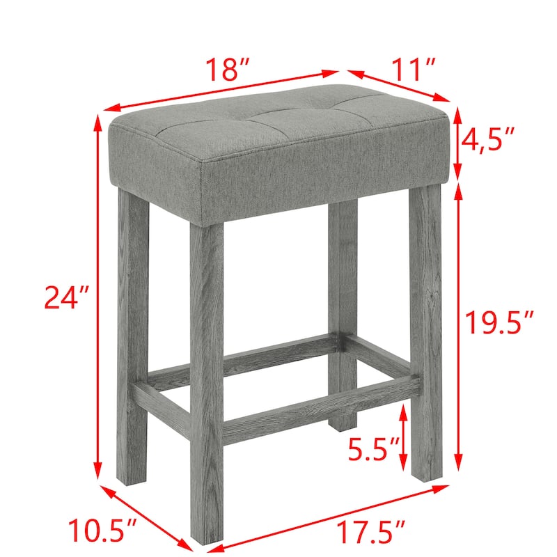 59" Counter Height Bar Table Set with Power Outlet, Industrial Breakfast Table with 3 Stools, 4 Piece Bar Table and Chairs Set