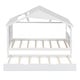 preview thumbnail 8 of 16, White Twin Size Solid Wood House Bed with Trundle & Storage
