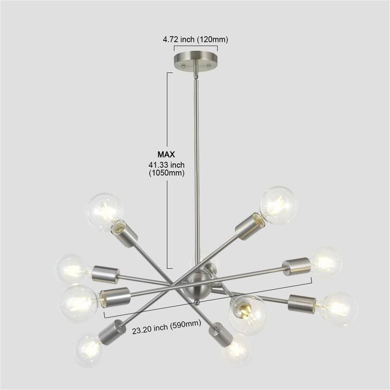 10-Light Mid-Century Modern Sputnik Chandelier