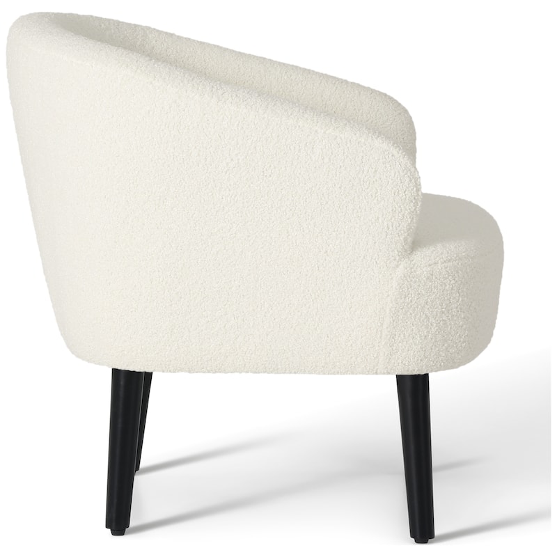 Bayville Sherpa Polyester Upholstered Faux Shearling Barrel Chair - (Set of 2)