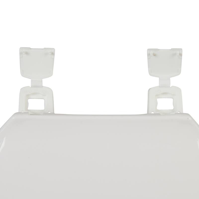 Bath Bliss Deluxe Plastic Round Toilet Seat in White - 14"x 17"x 1.8"