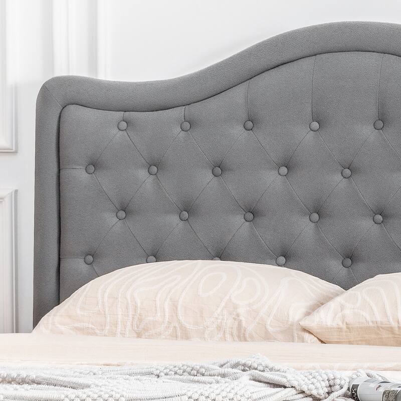 Adeco Queen-Sized Headboard with Adjustable Metal Legs