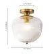 preview thumbnail 5 of 7, Rennnsan 1-Light Vintage Ribbed Glass & Brass Flush Mount Ceiling Light for Bedroom - 1 Light