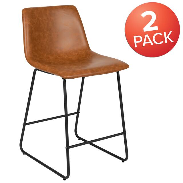 LeatherSoft Counter-height Stools (Set of 2)