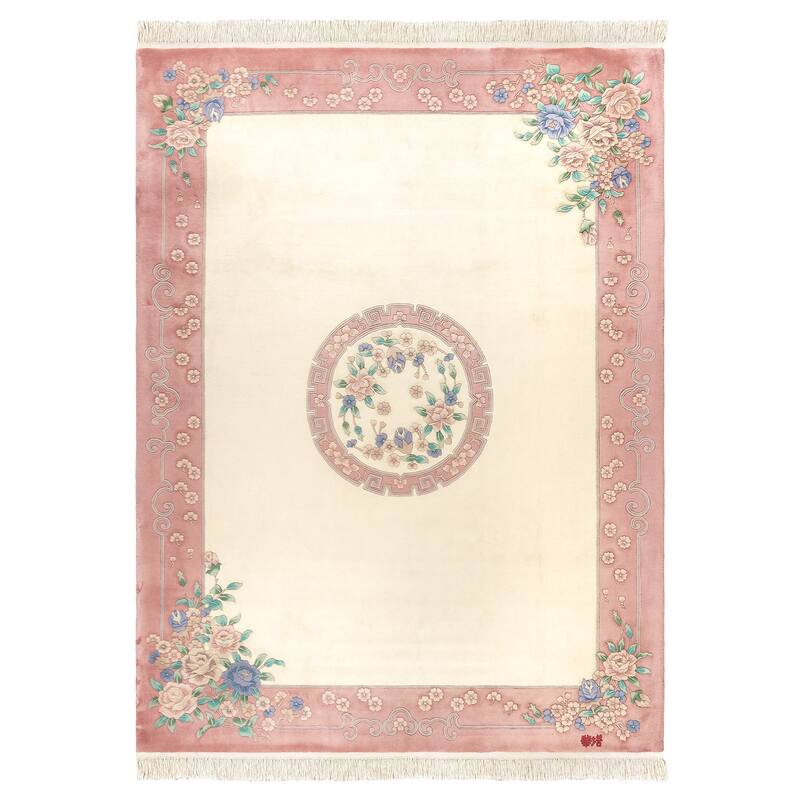 Gertmenian Oriental Estate Traditional Oriental Floral Border Metallion Hand Knot Wool Area Rug Collection