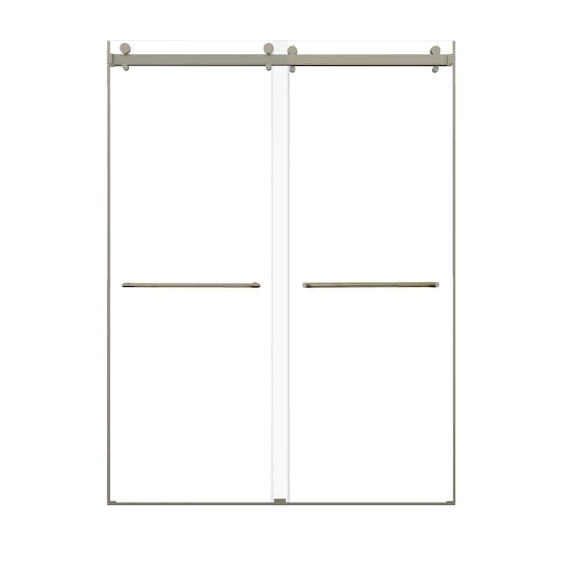 Brooklyn 60 in. W x 80 in. H Sliding Frameless Shower Door with Clear Glass Glass - 60-in W x 80-in H - 60-in W x 80-in H
