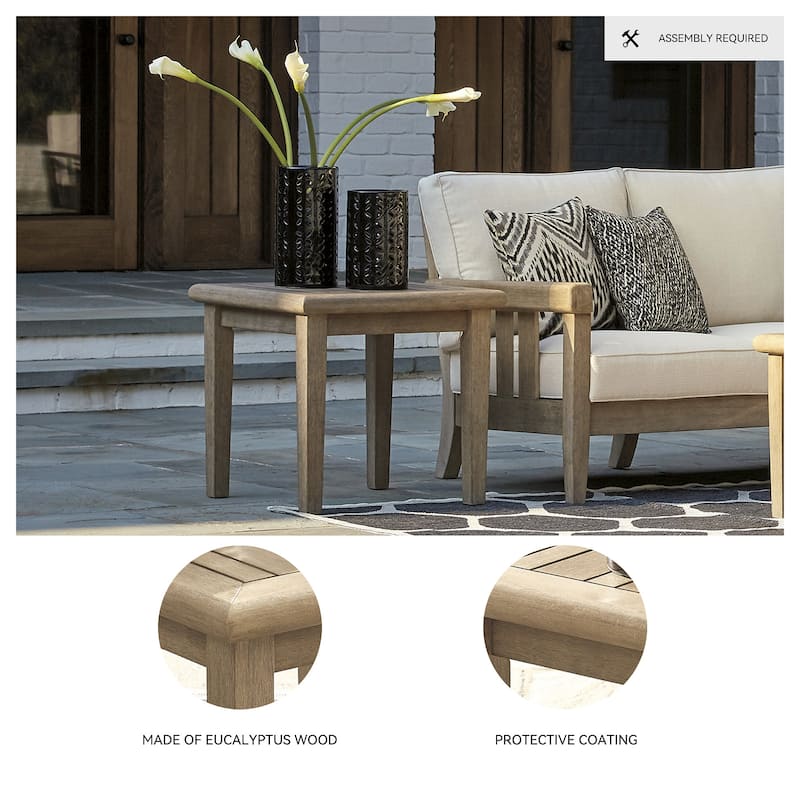 Signature Design by Ashley Gerianne Outdoor Brown Square End Table - 24" W x 24" D x 22" H