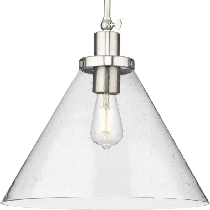 Progress Lighting P500384 Hinton 16" Wide Pendant with Shade - Brushed Nickel