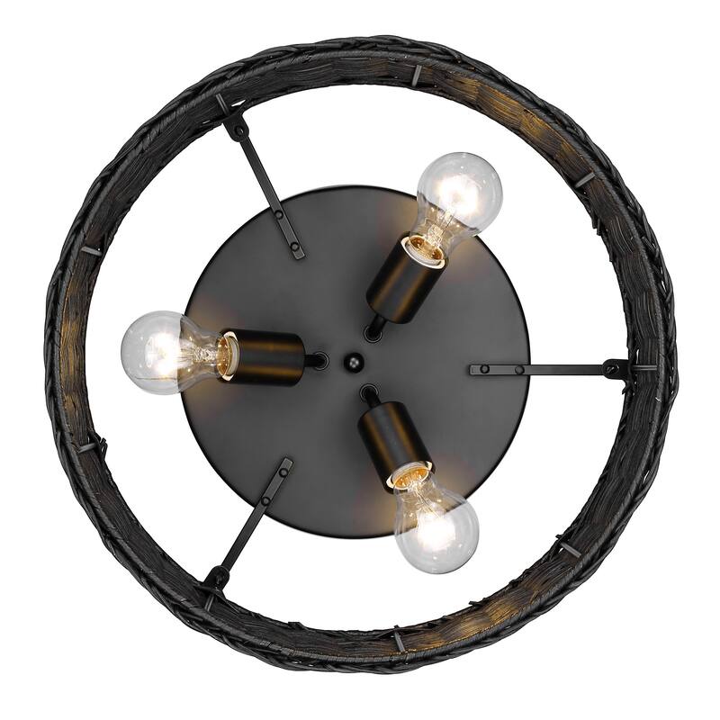 Golden Lighting Erma 3-light Flush Mount in Matte Black - Matte Black