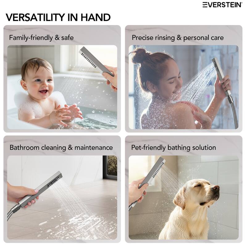 Digital Thermostatic Shower Set with Remote-Control LED Lights, Rainfall/Waterfall Combo and Massaging Jets