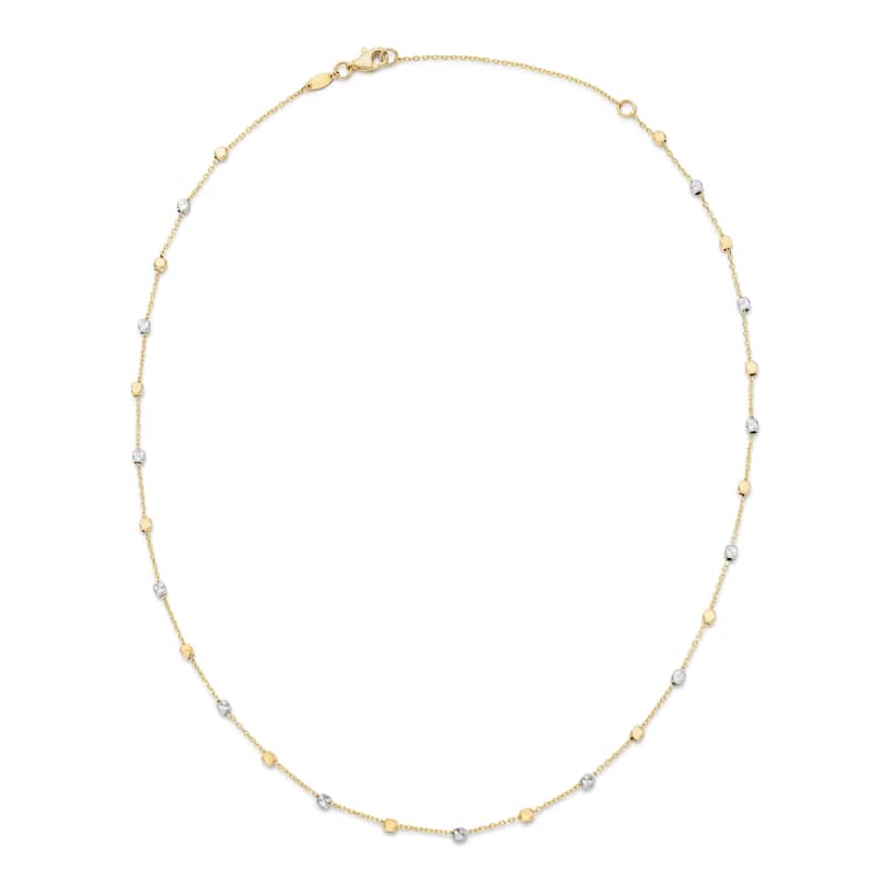 Clover 14K Two-Tone Gold Station Necklace - Adjustable 16-18"