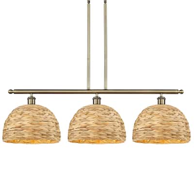 Innovations Lighting 516-3I-12-38 Woven Rattan Linear Woven Rattan 3