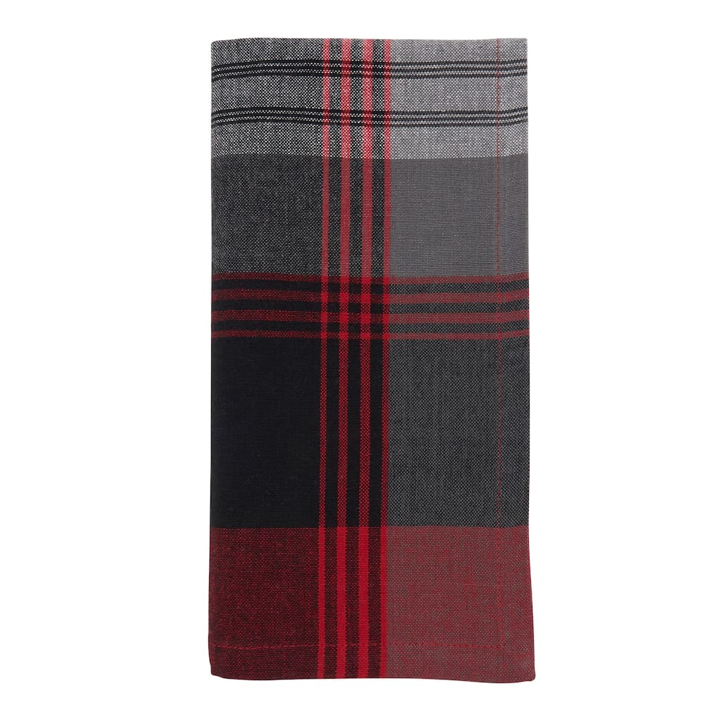 Plaid Design Cotton Table Napkins (Set of 4)