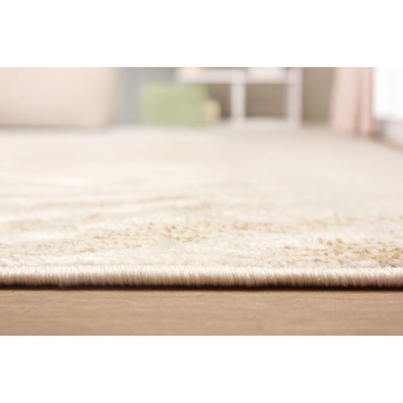 ECARPETGALLERY Machine Woven Lana Ivory Area Rug